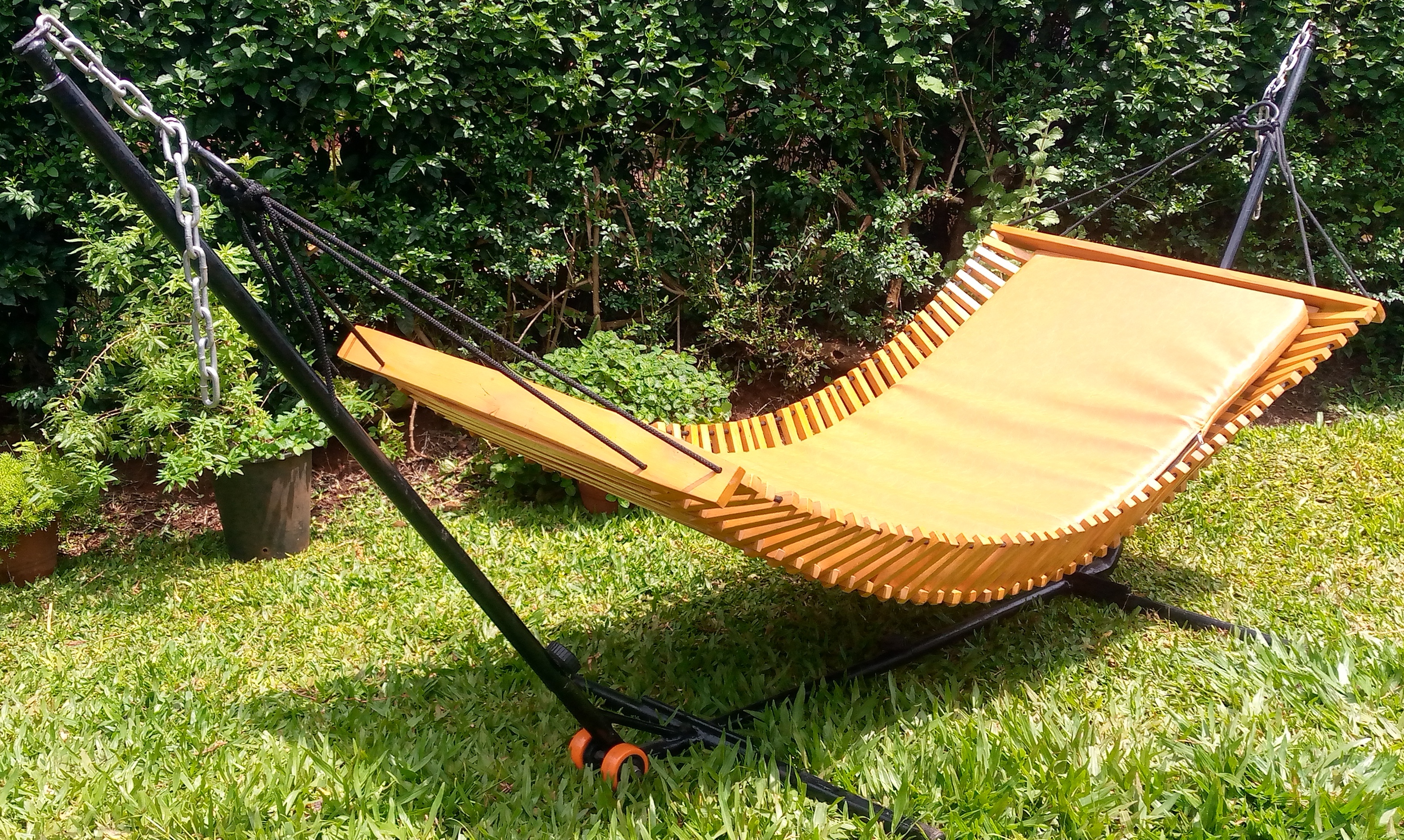 Relaxing with hammock and book